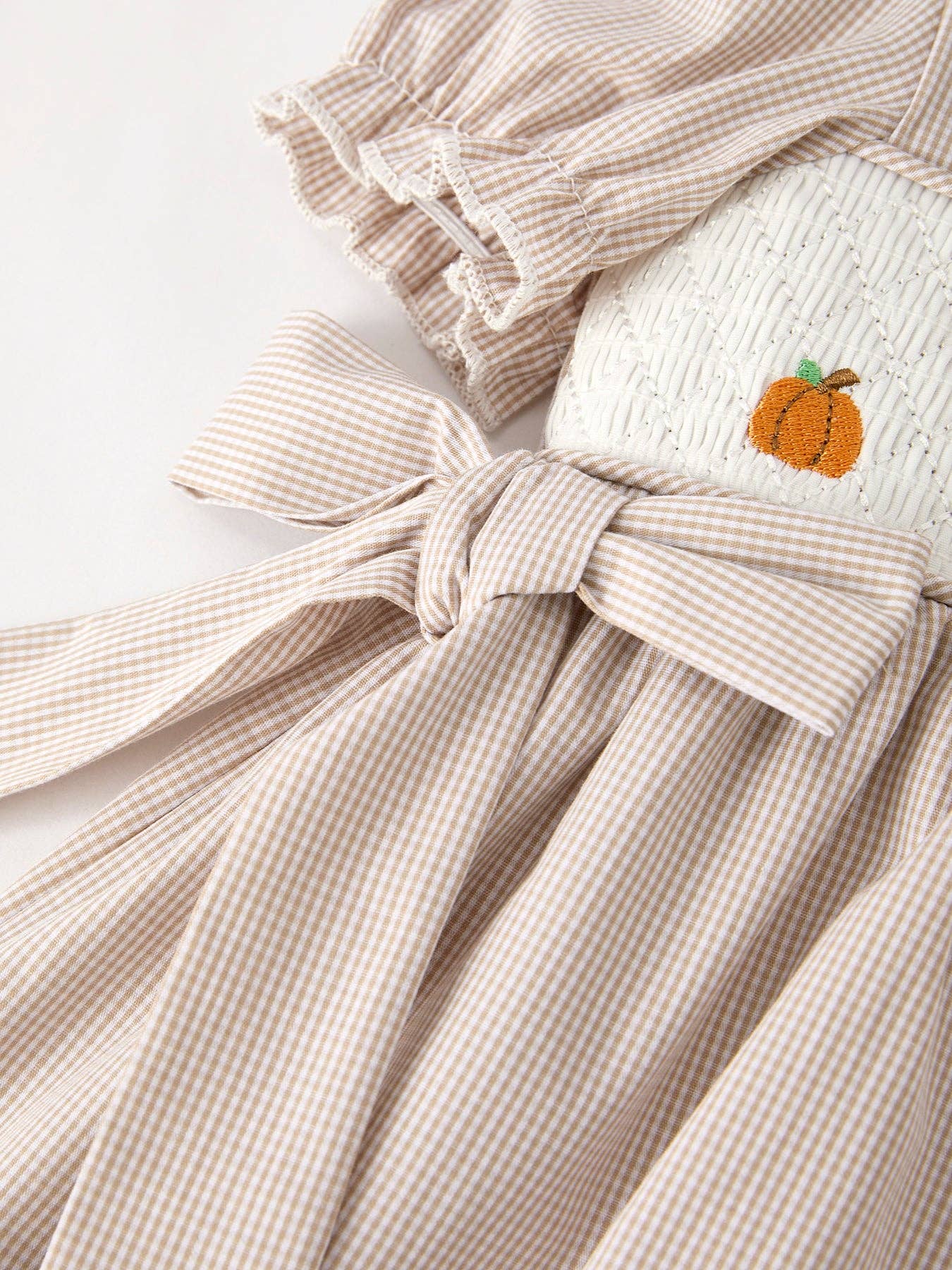 Pumpkin Plaid Girls Dress - LuLLabY LaNe