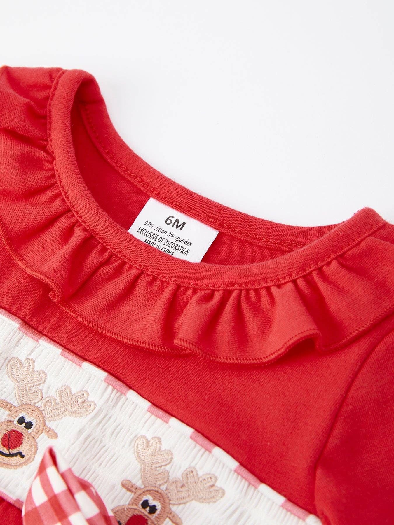 Christmas Smocking Embroidery Bow Girls Romper - LuLLabY LaNe