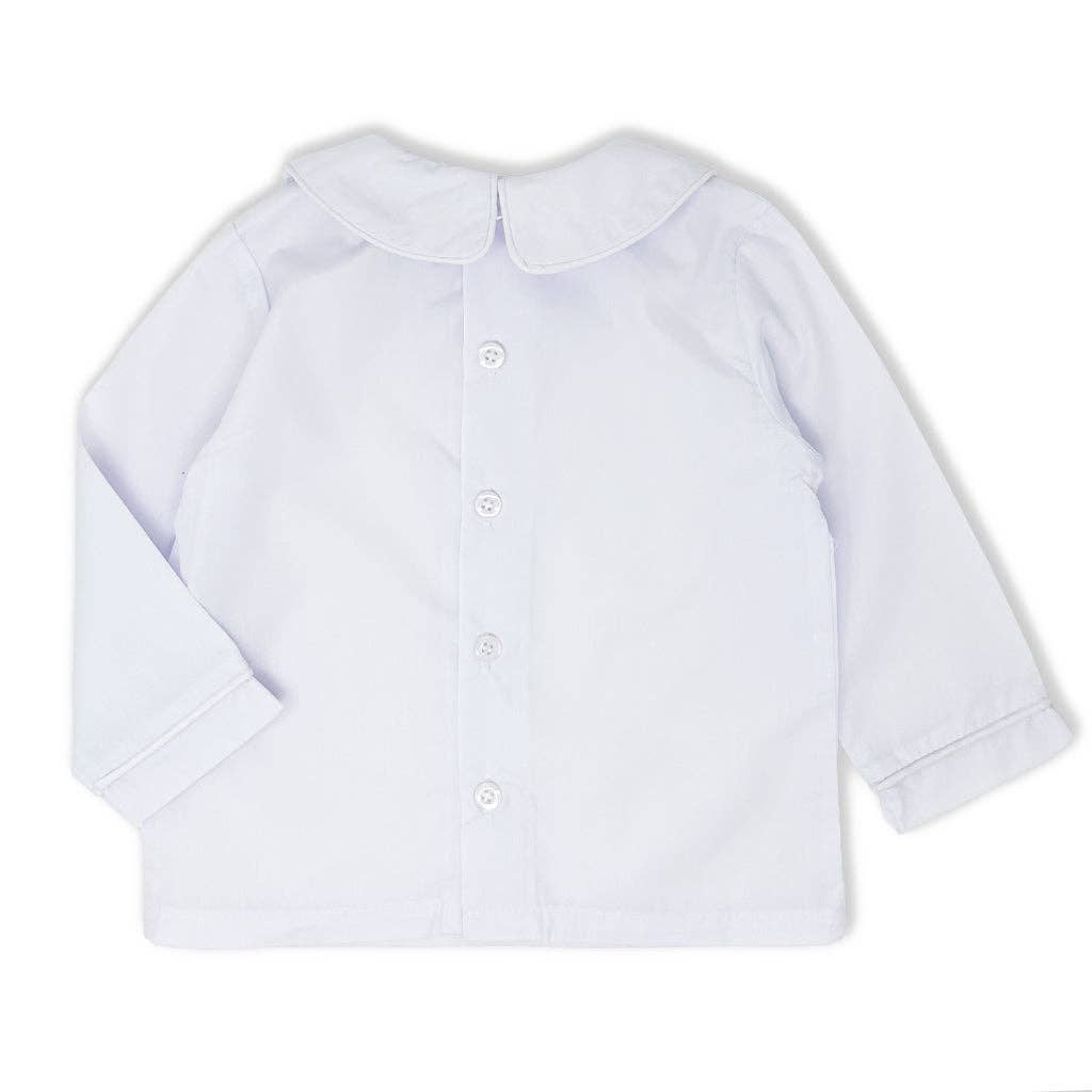 Boys Long Sleeve Peter Pan Collar Shirt - LuLLabY LaNe
