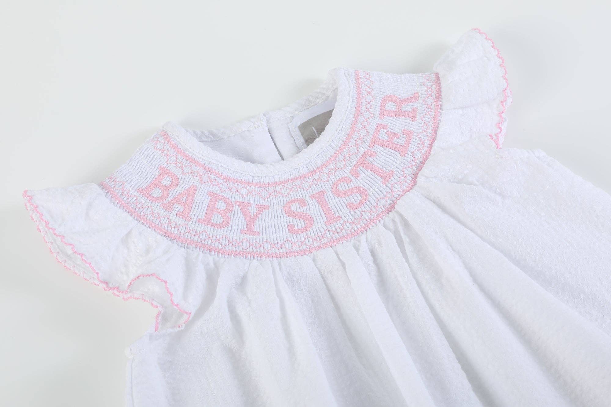 White Baby Sister Smocked Dress and Bloomer Set - LuLLabY LaNe