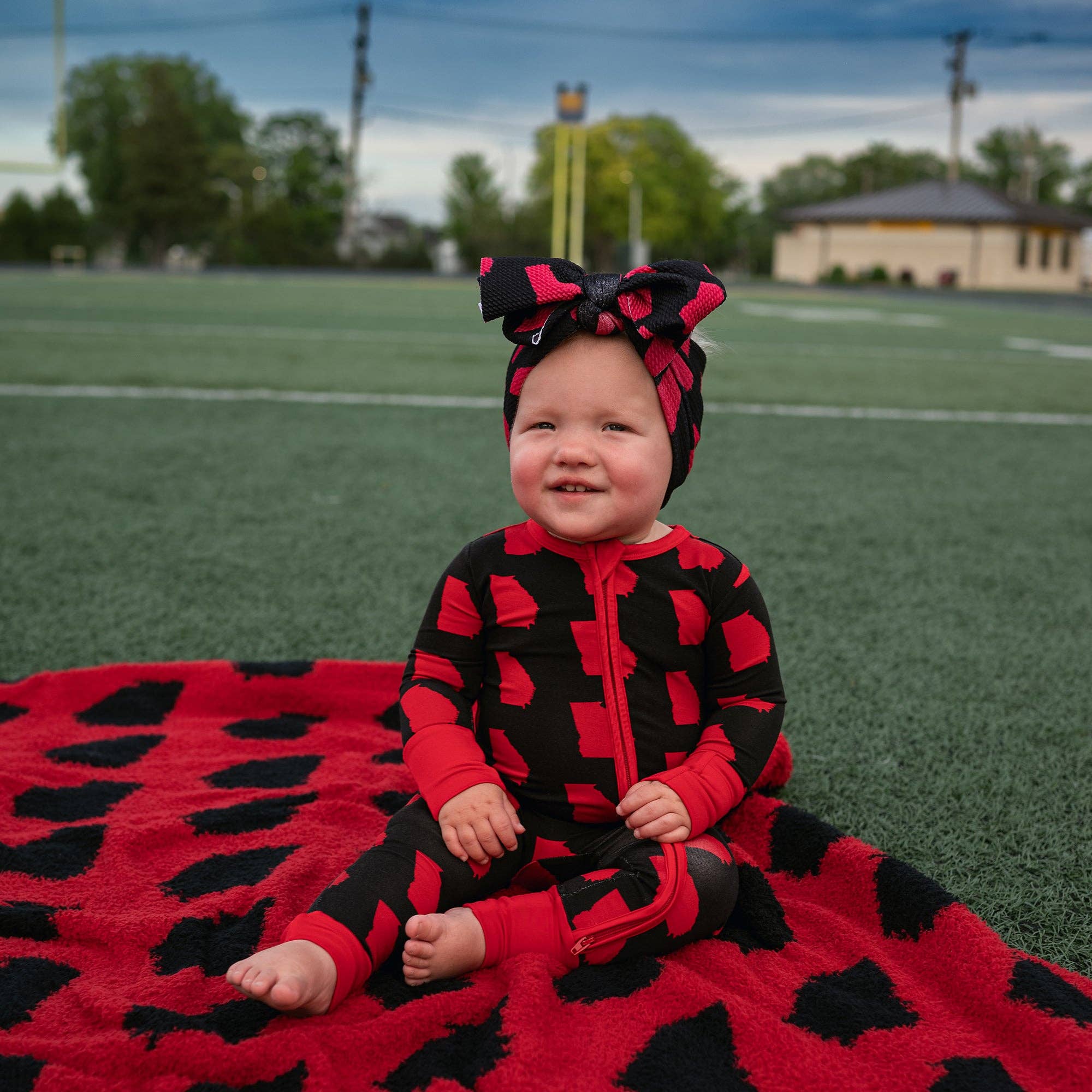 Headband Accessories Baby Clothing Headwrap Georgia Black & Red - LuLLabY LaNe
