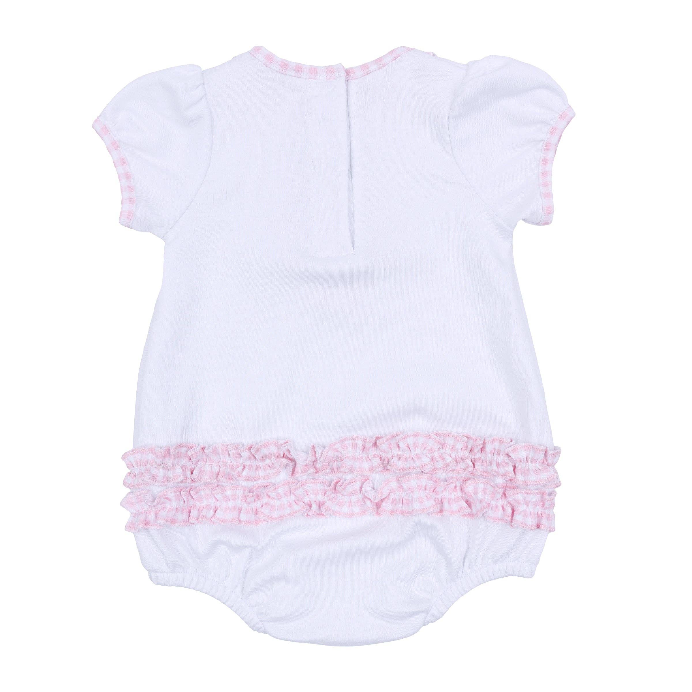 Pilgrim Pals Applique Ruffle Short Sleeve Bubble - Pink - LuLLabY LaNe