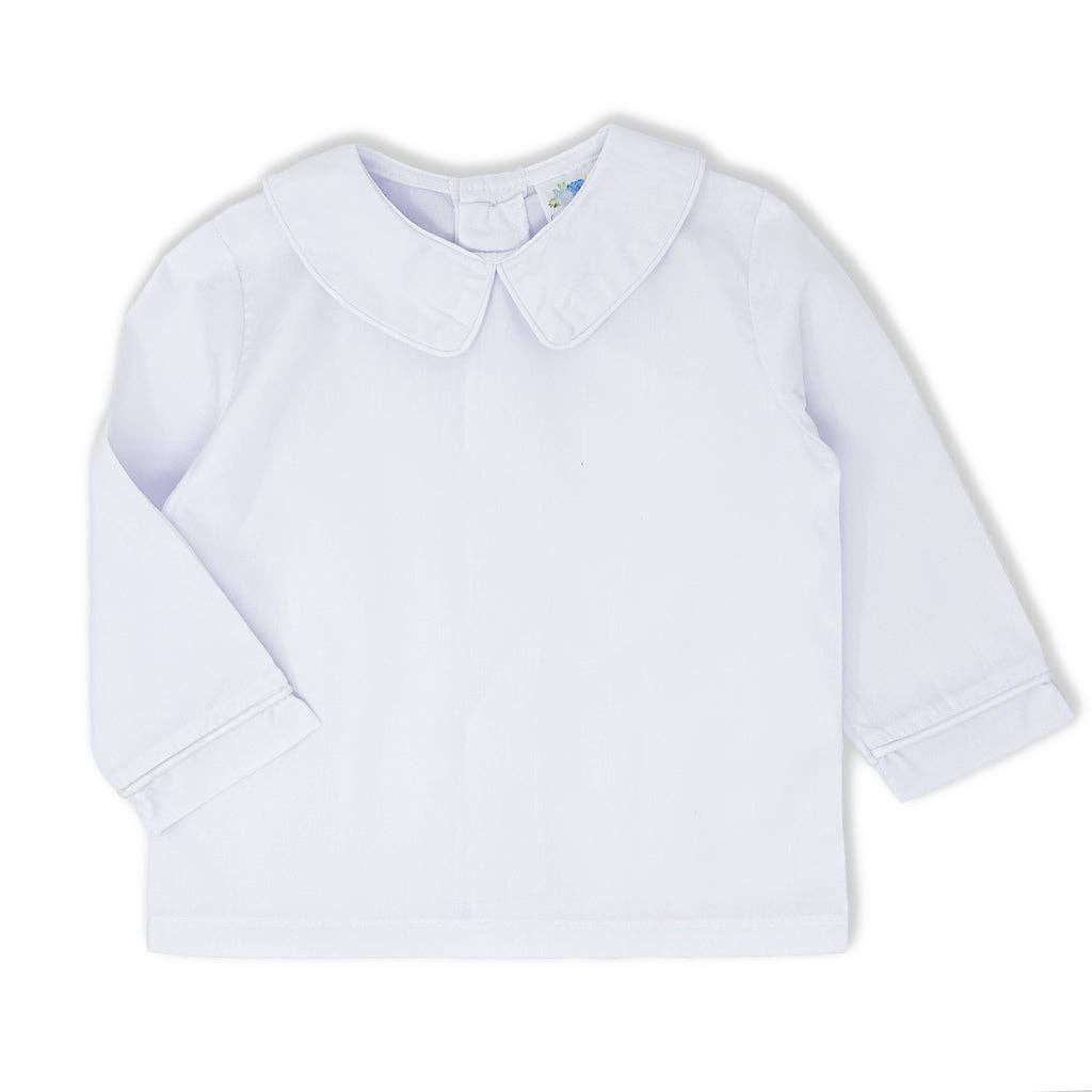 Boys Long Sleeve Peter Pan Collar Shirt - LuLLabY LaNe