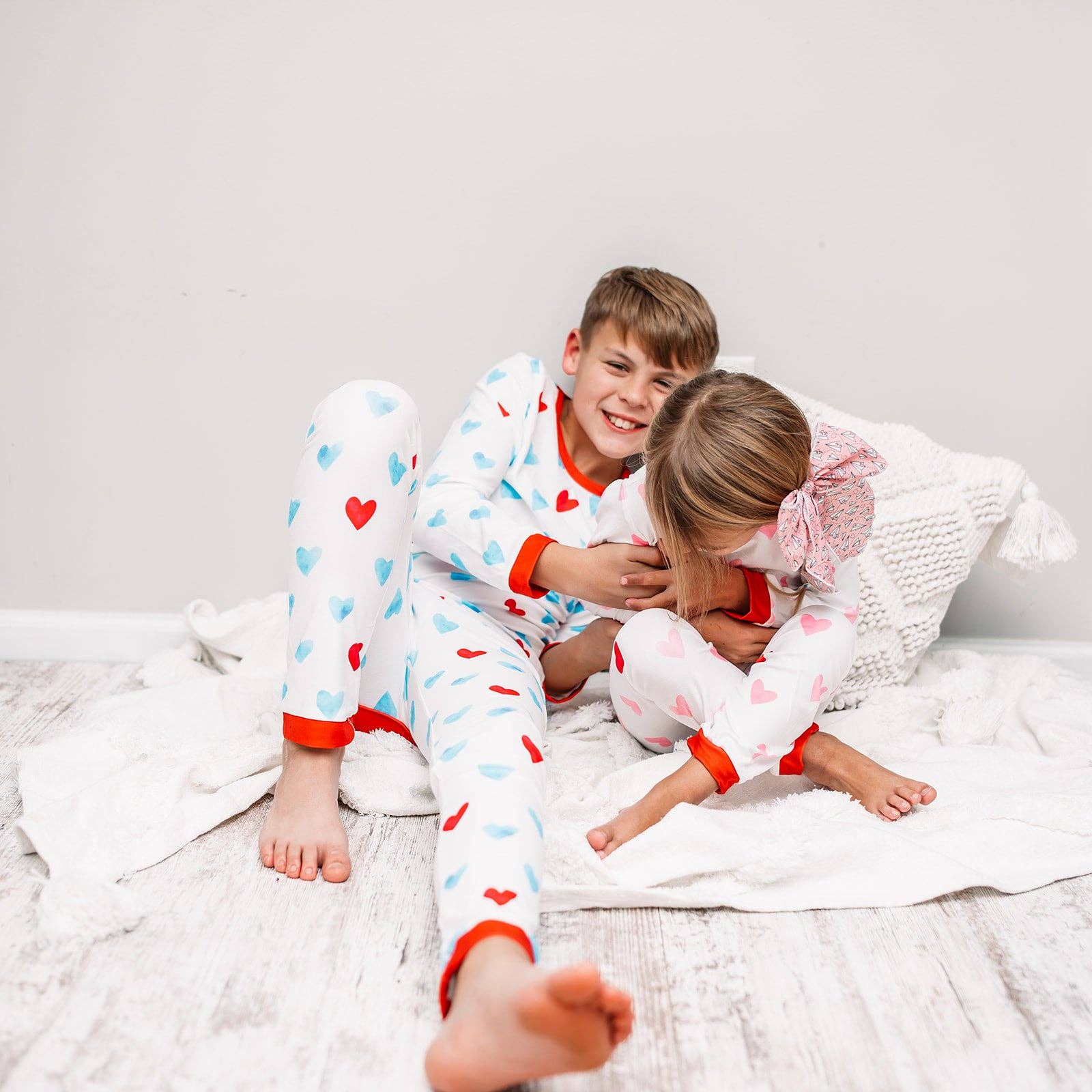 Blue Hearts - Buttflap Pajamas - LuLLabY LaNe