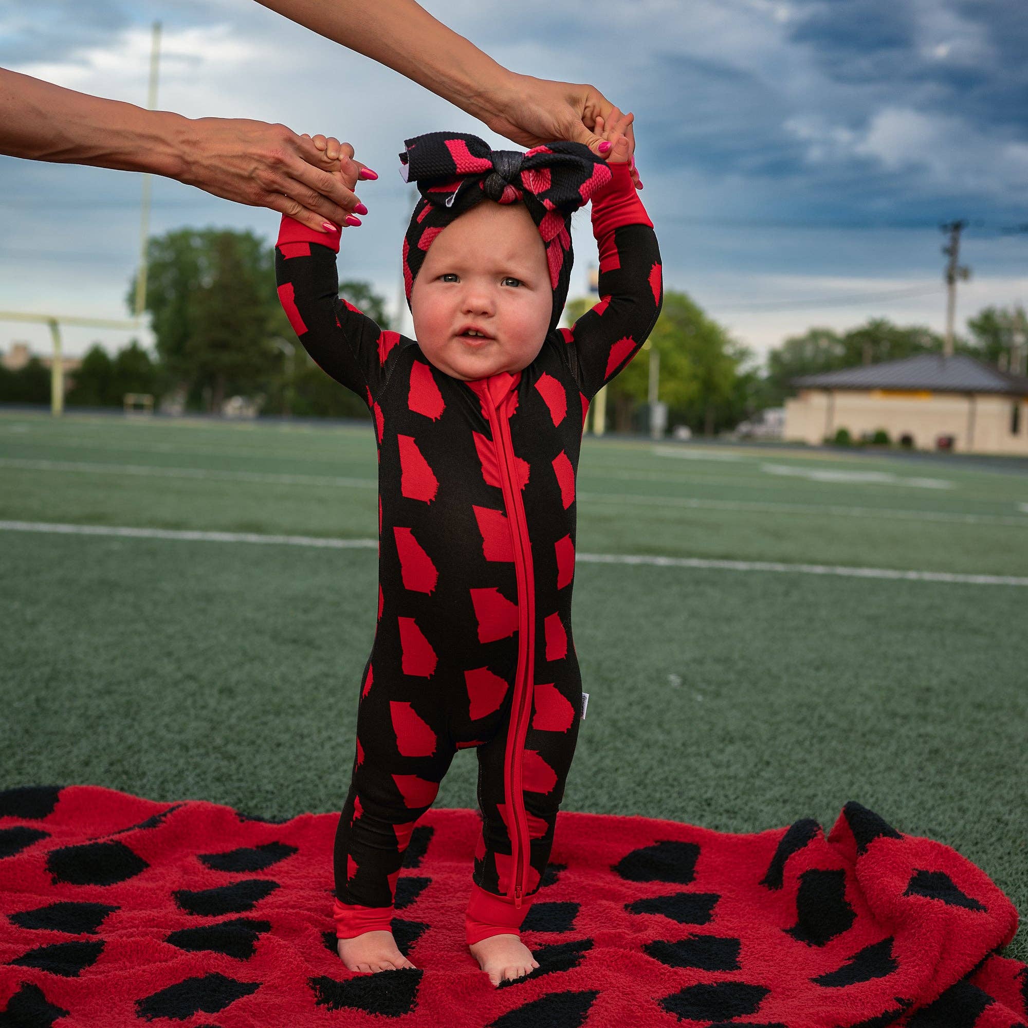 Headband Accessories Baby Clothing Headwrap Georgia Black & Red - LuLLabY LaNe