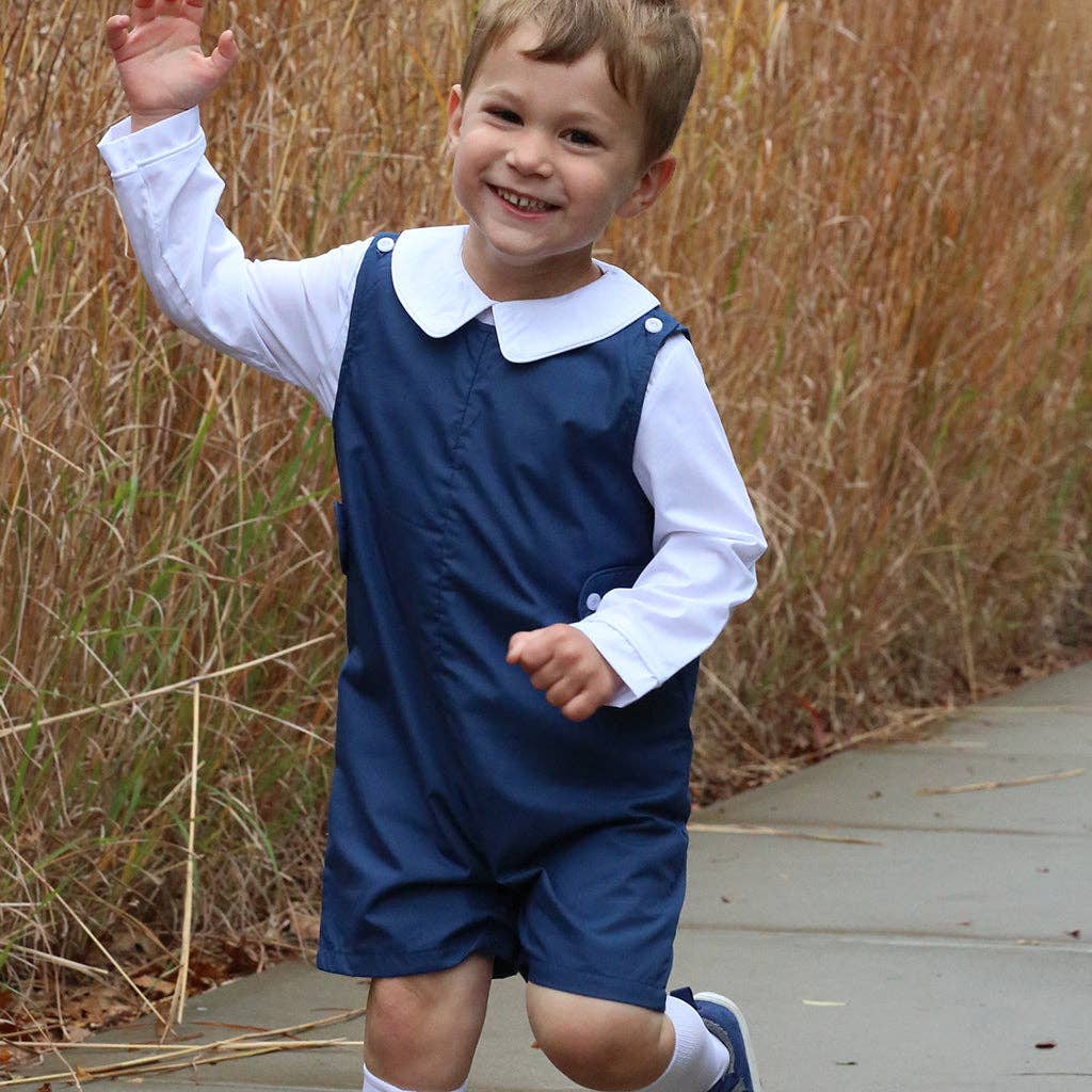 Boys Long Sleeve Peter Pan Collar Shirt - LuLLabY LaNe